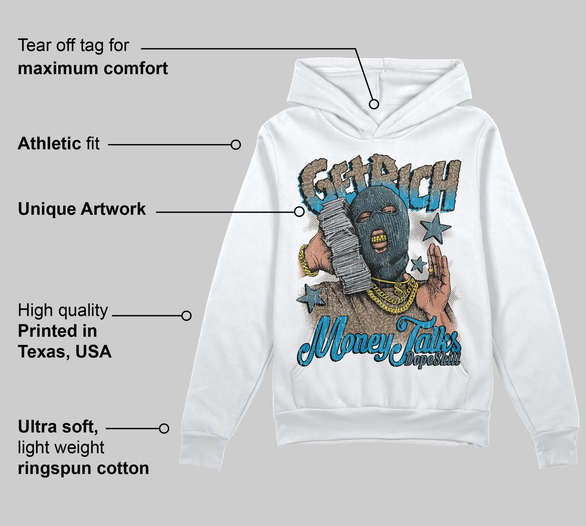 “We Outside” 3s DopeSkill Hoodie Sweatshirt Get Rich Graphic sold by DopeSkill product image thumbnail 3