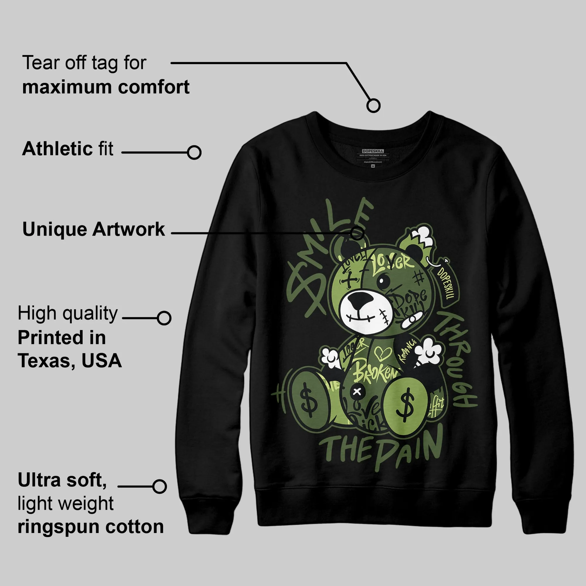 Foamposite One "Pine Green" DopeSkill Sweatshirt Smile Through The Pain Graphic sold by DopeSkill product image thumbnail 3