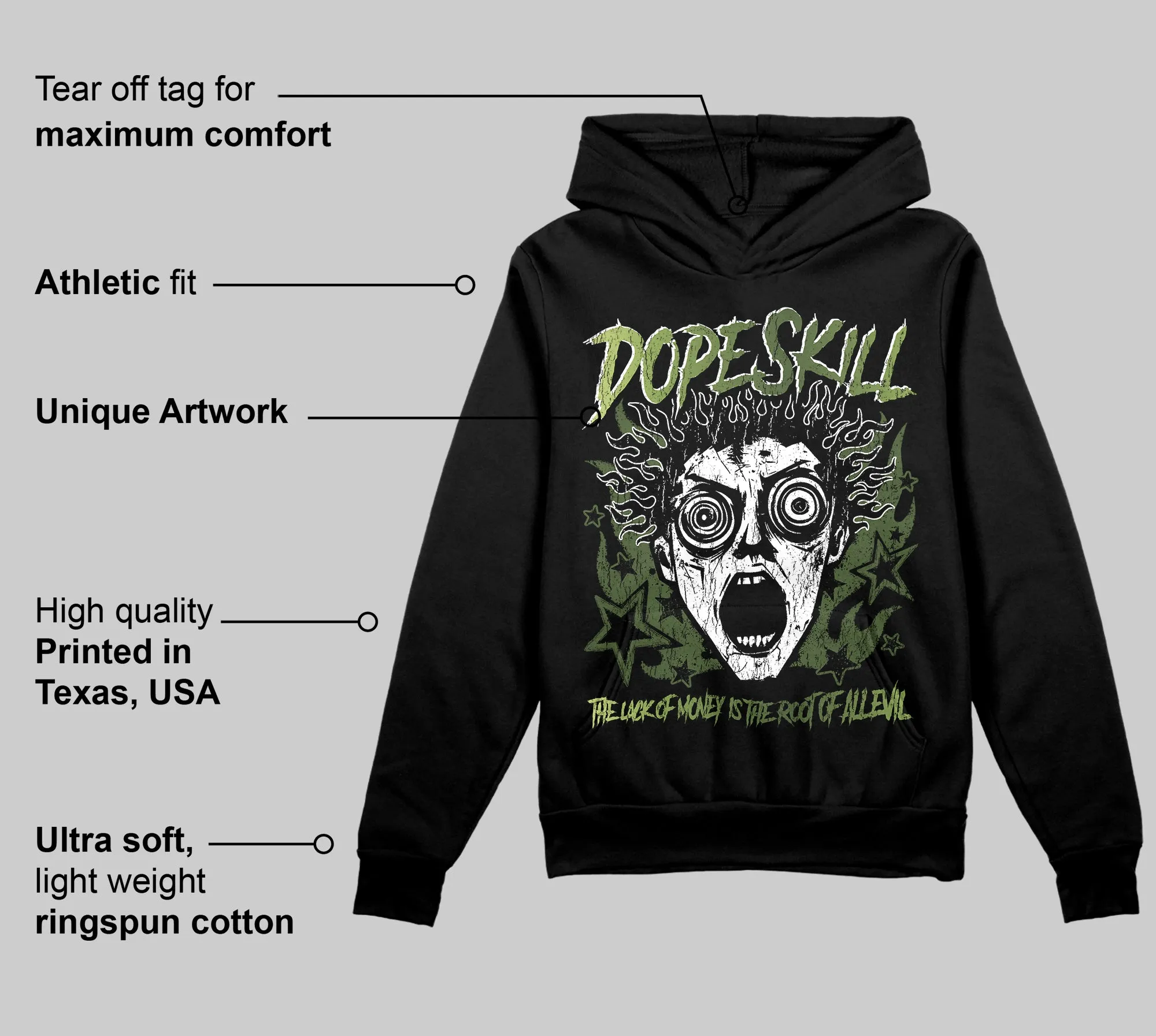 Foamposite One "Pine Green" DopeSkill Hoodie Sweatshirt Root of Evil Graphic sold by DopeSkill product image thumbnail 3