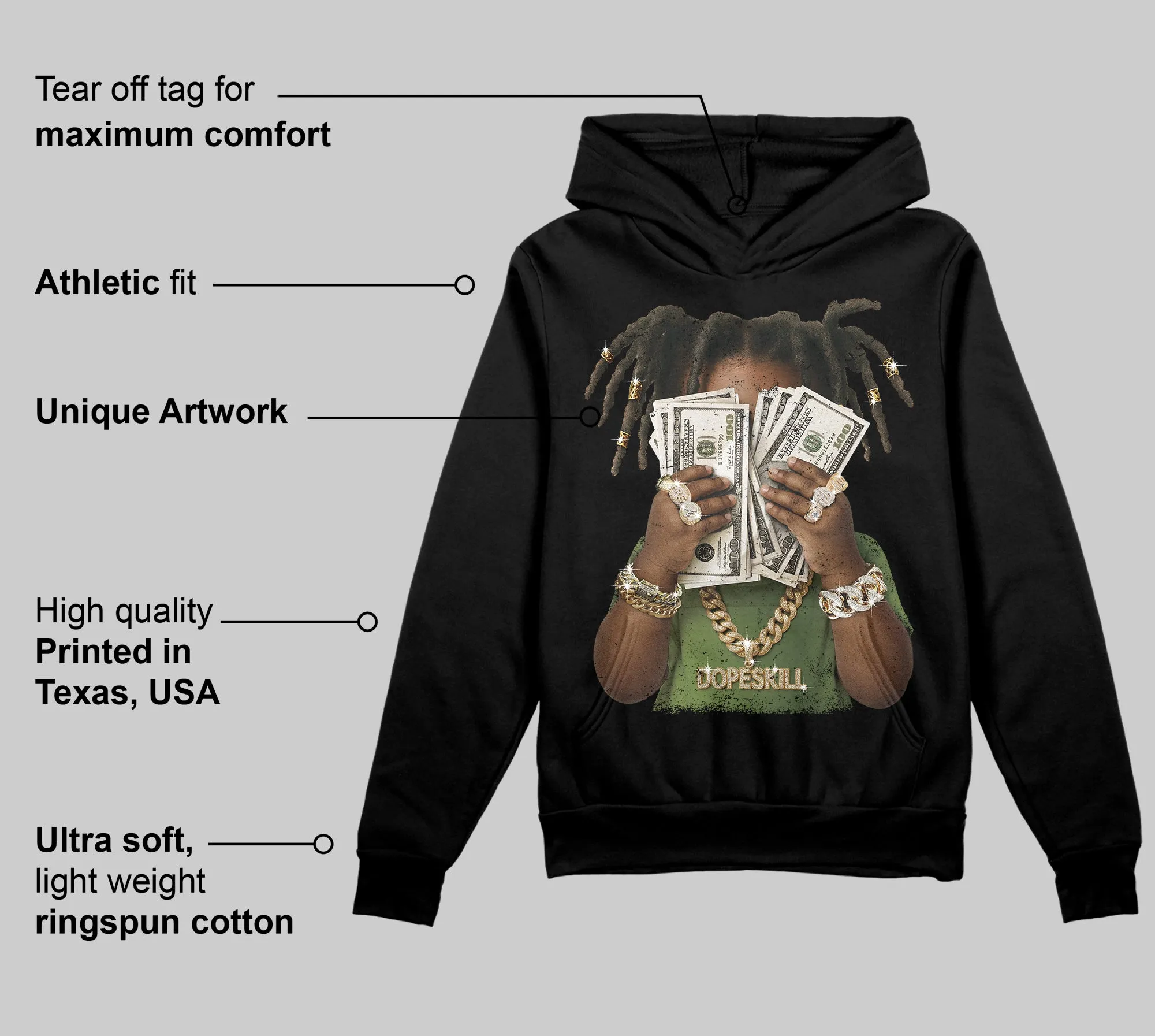 Foamposite One "Pine Green" DopeSkill Hoodie Sweatshirt Rich Youth Graphic sold by DopeSkill product image thumbnail 3