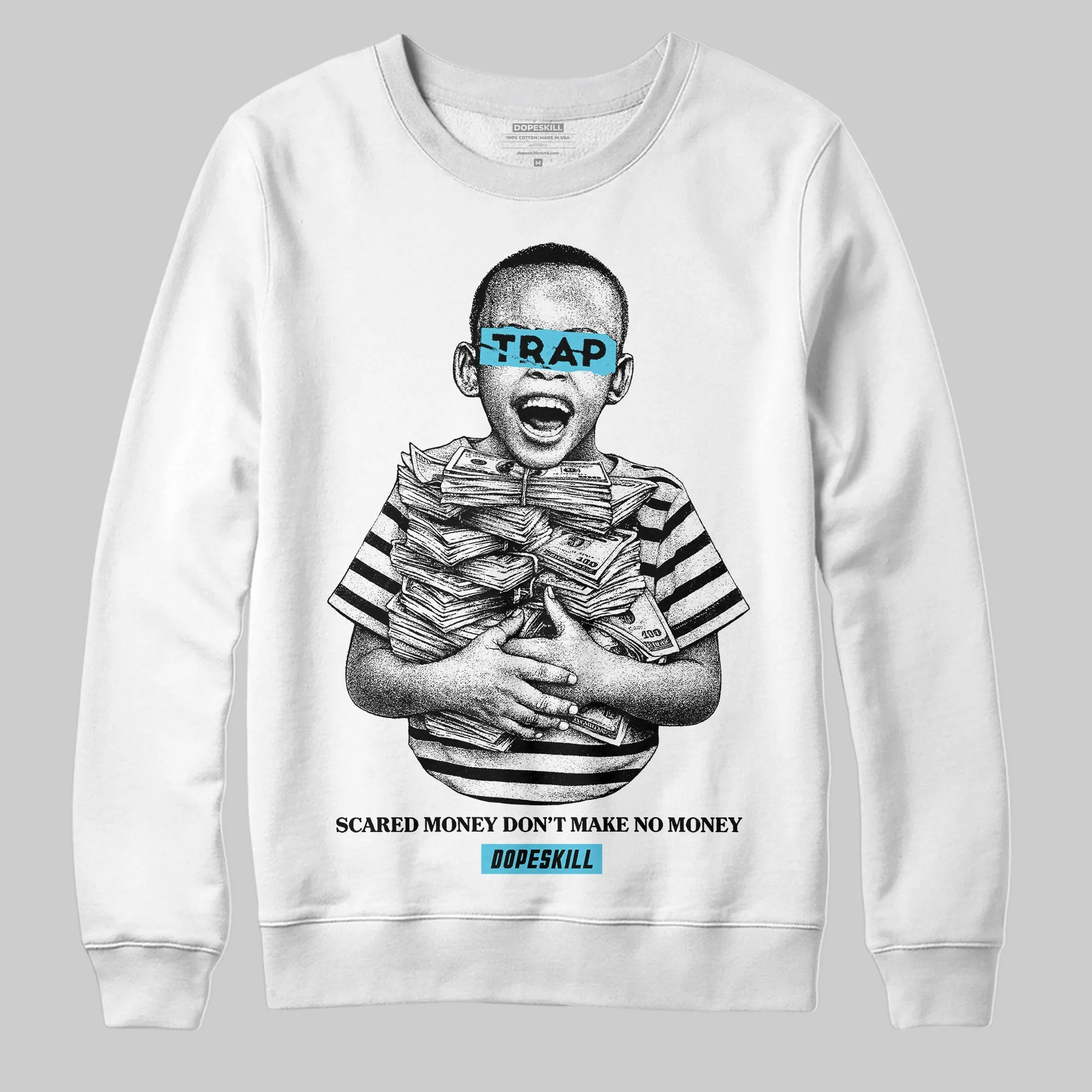 Gamma 11s DopeSkill Sweatshirt Scared Money Don't Make No Money Graphic sold by DopeSkill product image thumbnail 2
