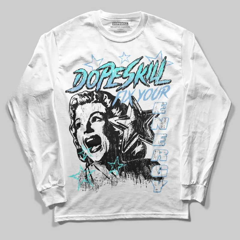University Blue 'Fix Your Energy' DopeSkill Graphic Long Sleeve T-Shirt made by DopeSkill