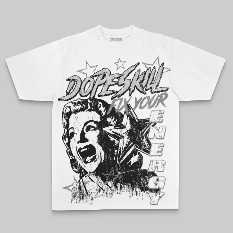 Grey Oversize Print Fix Your Energy DopeSkill Graphic T-shirt sold by DopeSkill