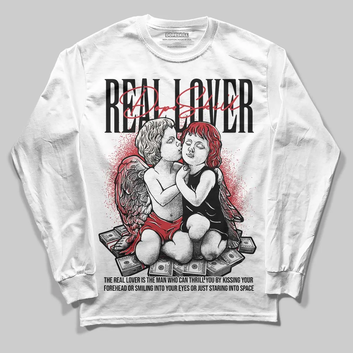 Flight Club 4s DopeSkill Long Sleeve T-Shirt Real Lover Graphic sold by DopeSkill