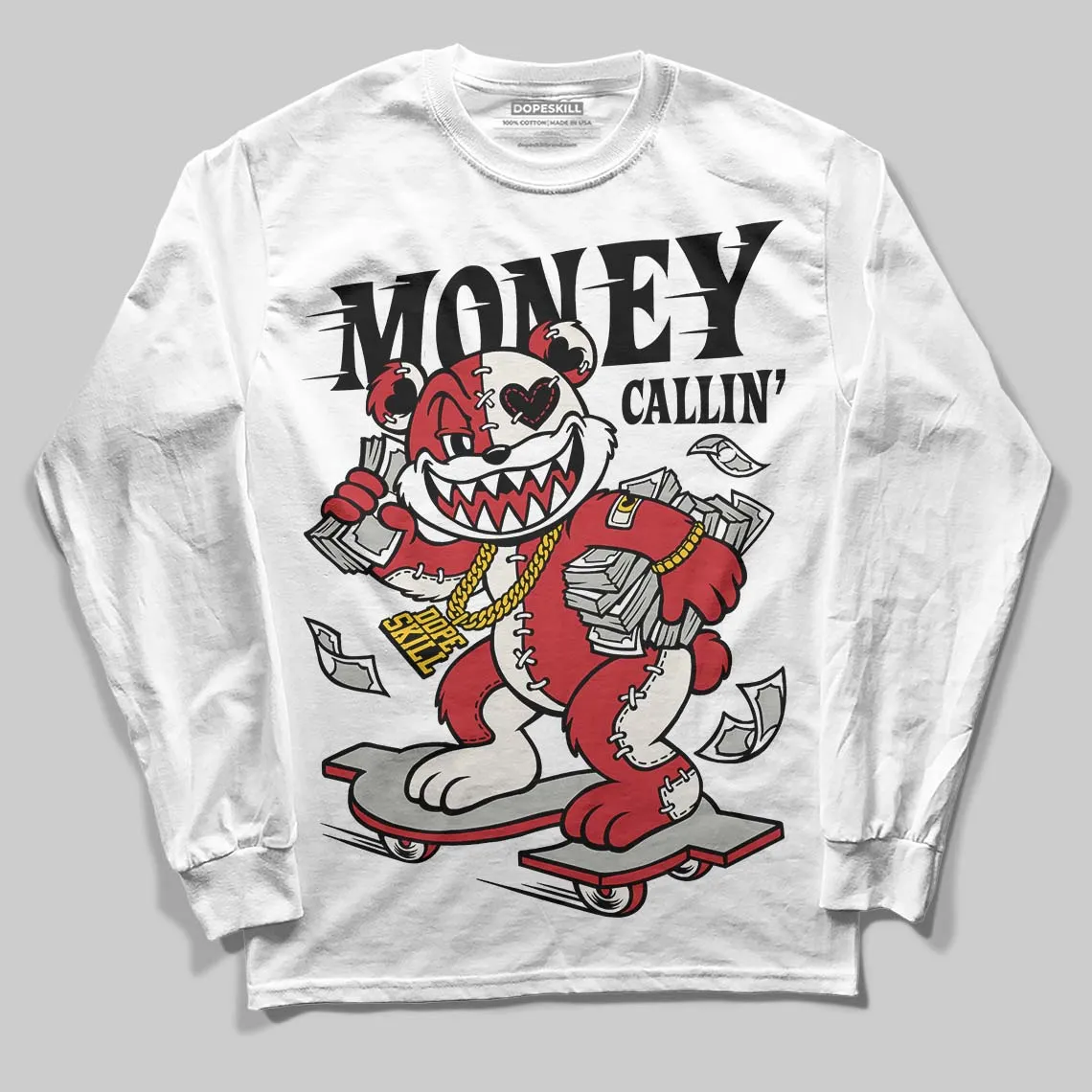 Flight Club 4s DopeSkill Long Sleeve T-Shirt Money Callin' Graphic sold by DopeSkill