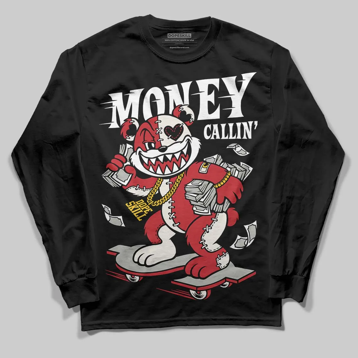 Flight Club 4s DopeSkill Long Sleeve T-Shirt Money Callin' Graphic sold by DopeSkill product image thumbnail 2