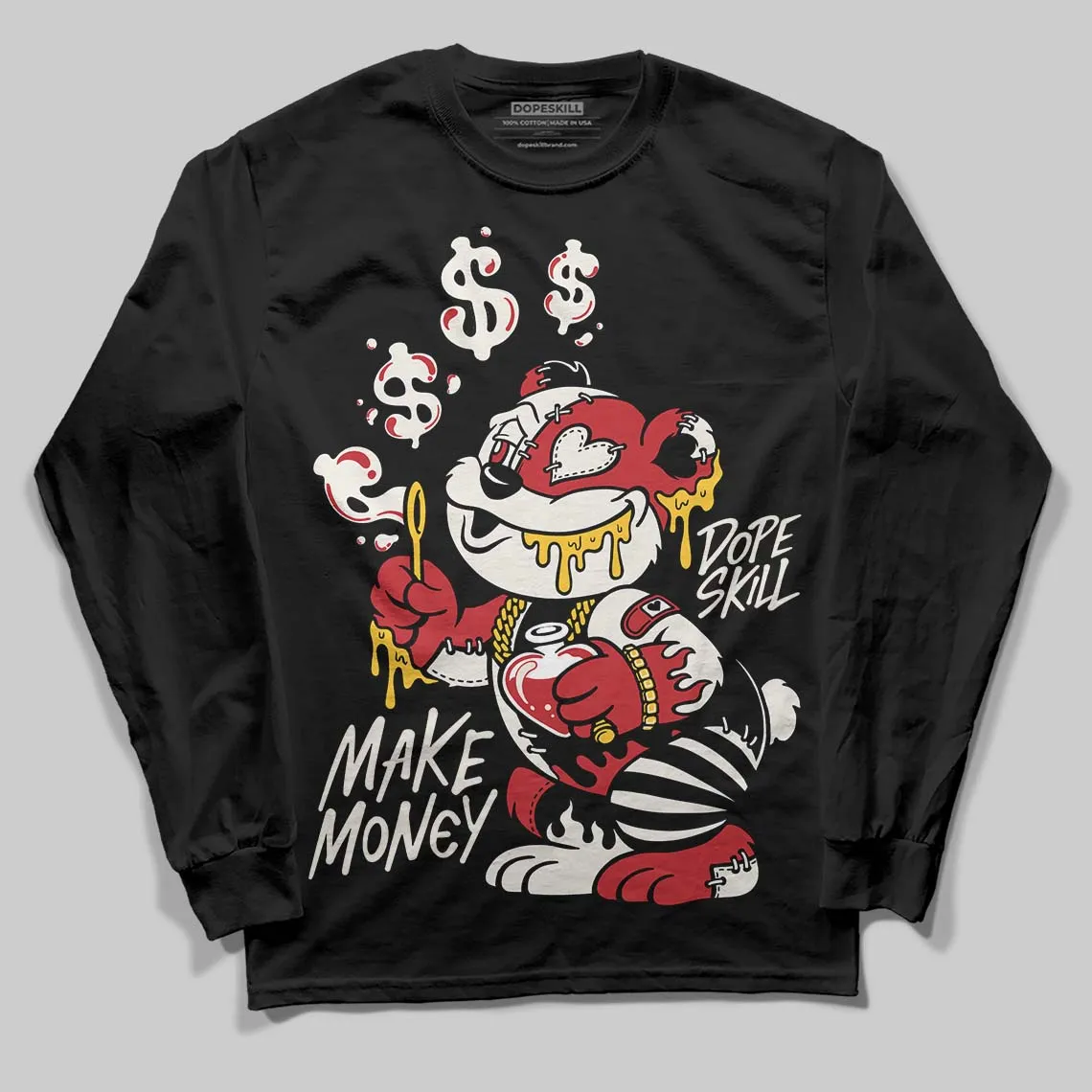 Flight Club 4s DopeSkill Long Sleeve T-Shirt Make Money Graphic sold by DopeSkill product image thumbnail 2