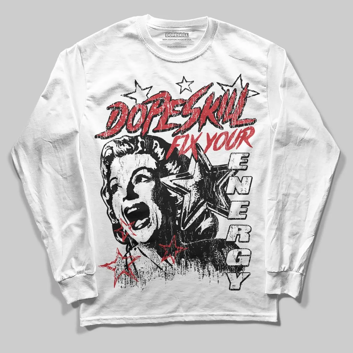 Flight Club 4s DopeSkill Long Sleeve T-Shirt Fix Your Energy Graphic sold by DopeSkill