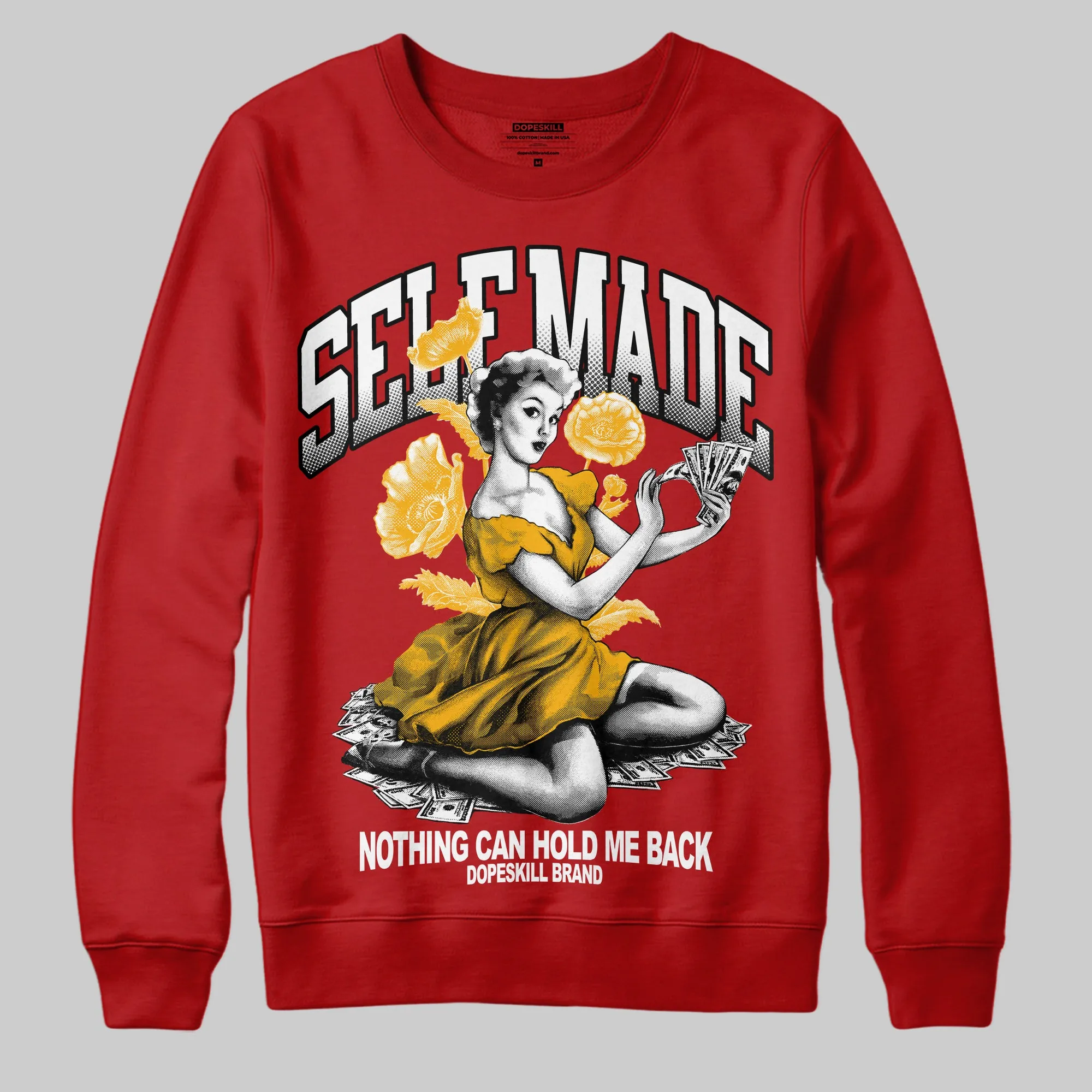 Red 'Self Made' DopeSkill Graphic Sweatshirt sold by DopeSkill product image thumbnail 3