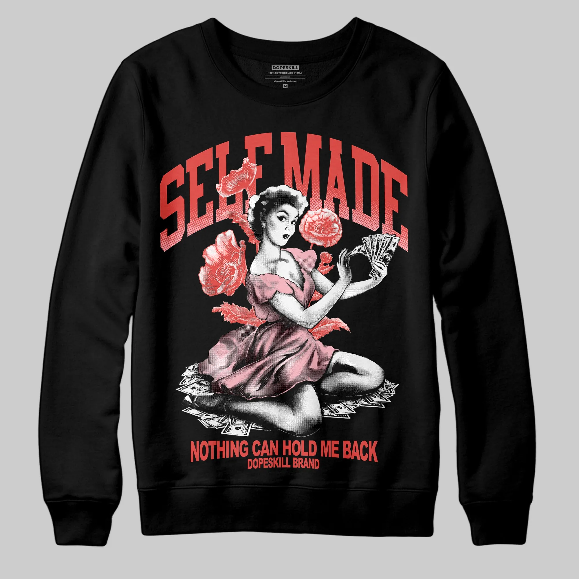 Red 'Self Made' DopeSkill Graphic Sweatshirt sold by DopeSkill