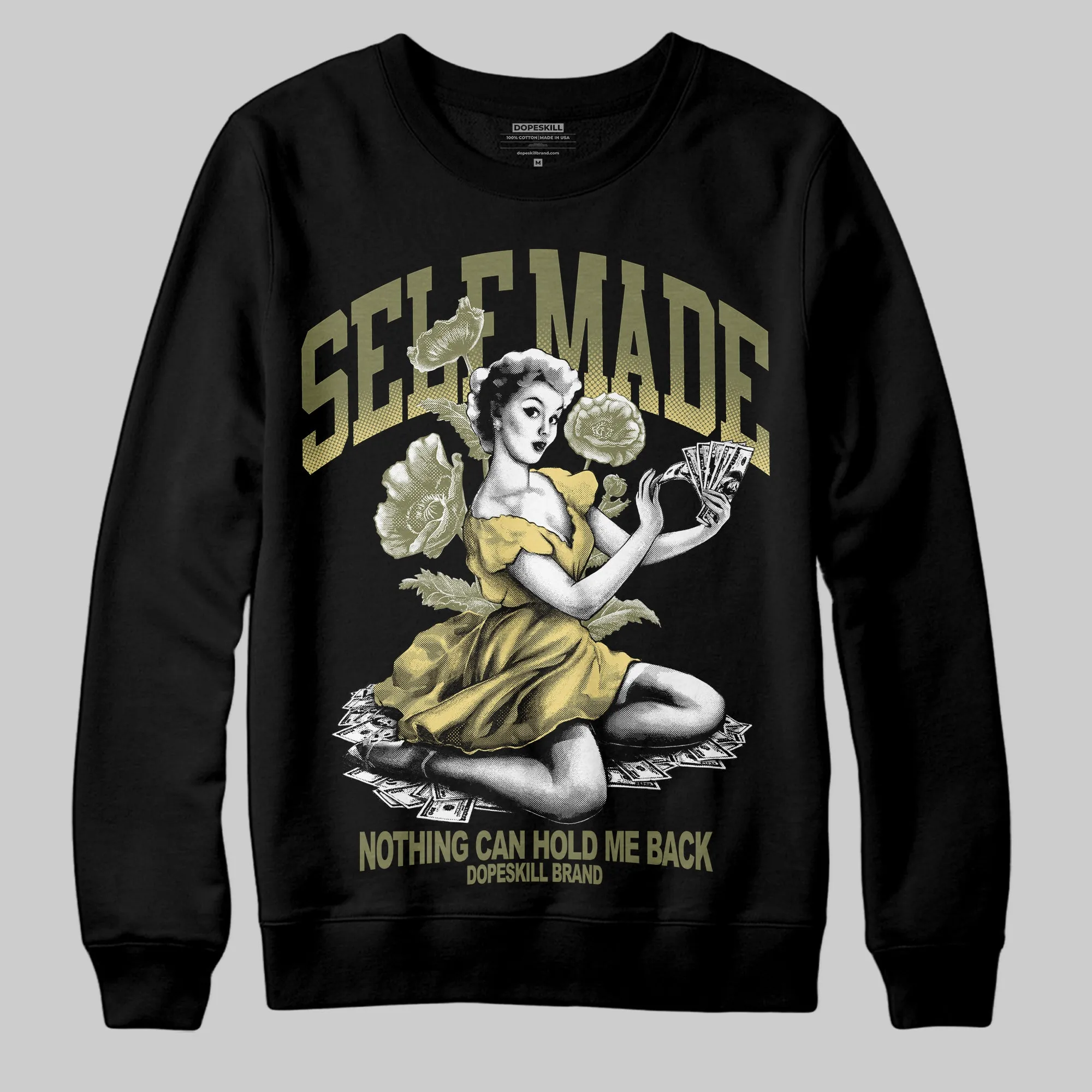 Olive 'Self Made' DopeSkill Graphic Sweatshirt sold by DopeSkill product image thumbnail 2