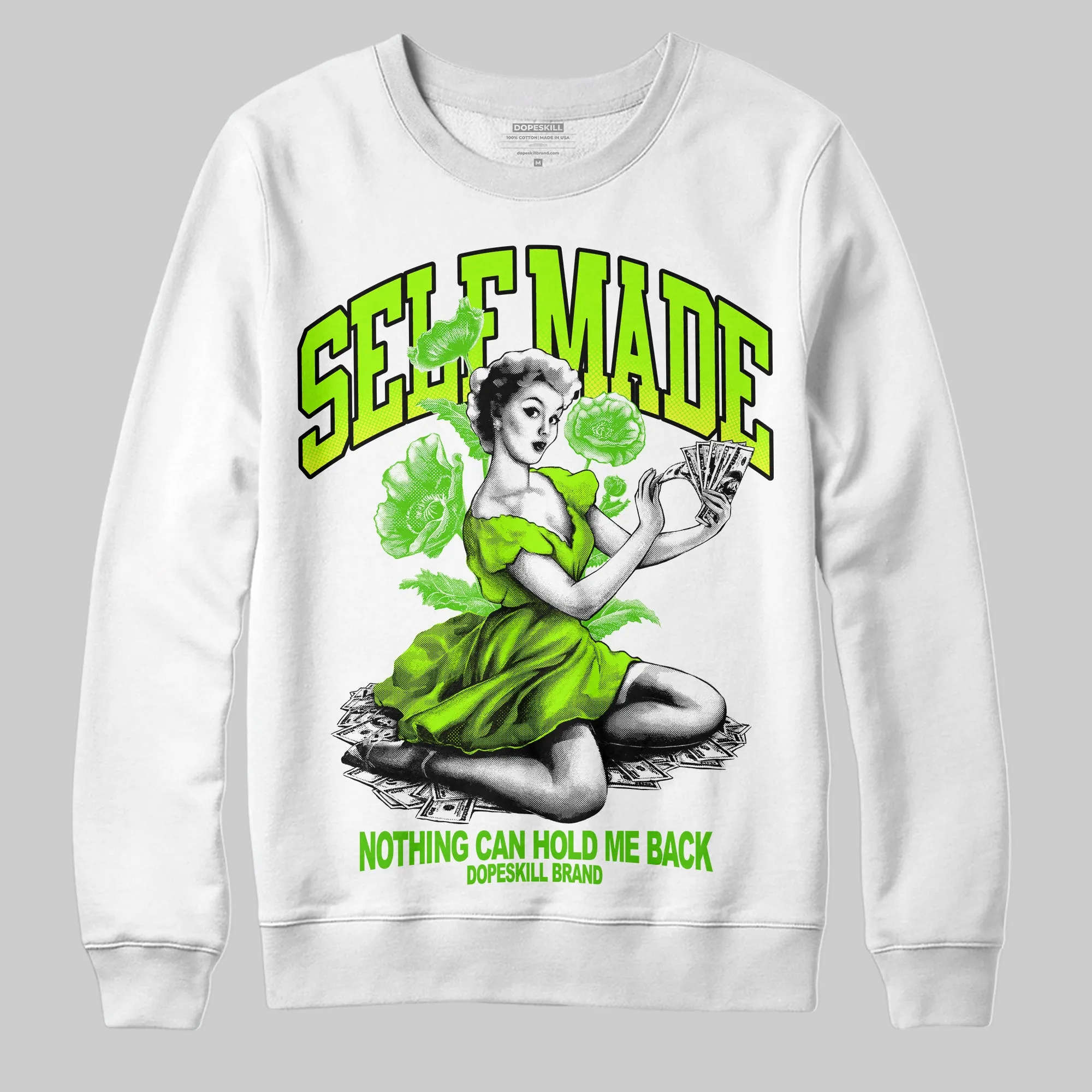 Neon Green 'Self Made' DopeSkill Graphic Sweatshirt sold by DopeSkill product image thumbnail 2