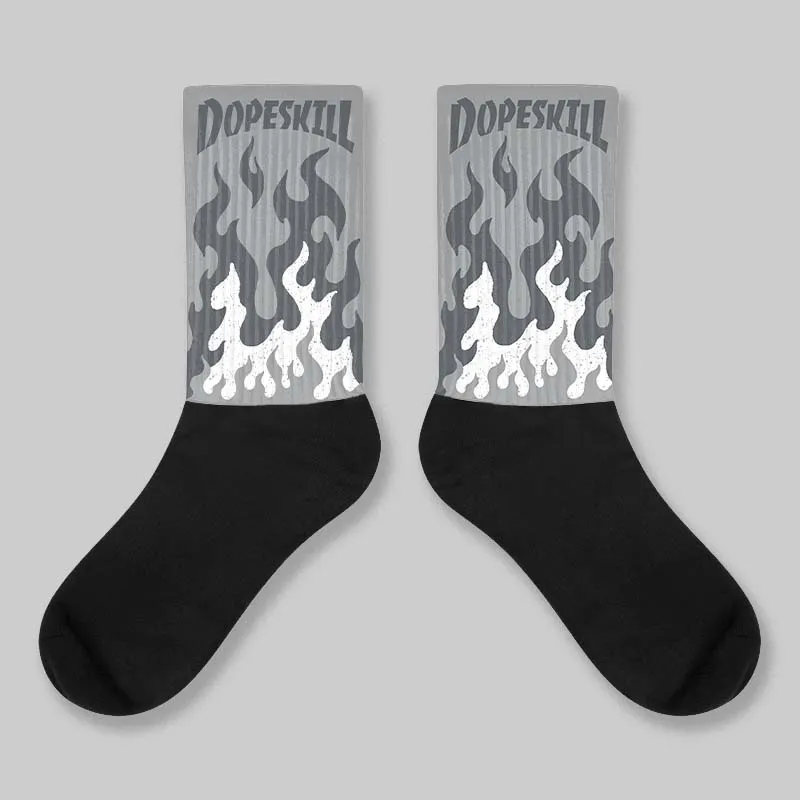 Wolf Grey 5s DopeSkill Sublimated Sock FIRE Graphic sold by DopeSkill