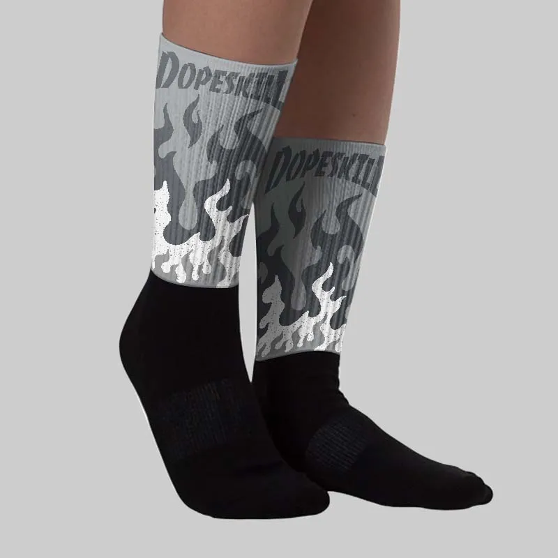 Wolf Grey 5s DopeSkill Sublimated Sock FIRE Graphic sold by DopeSkill product image thumbnail 2