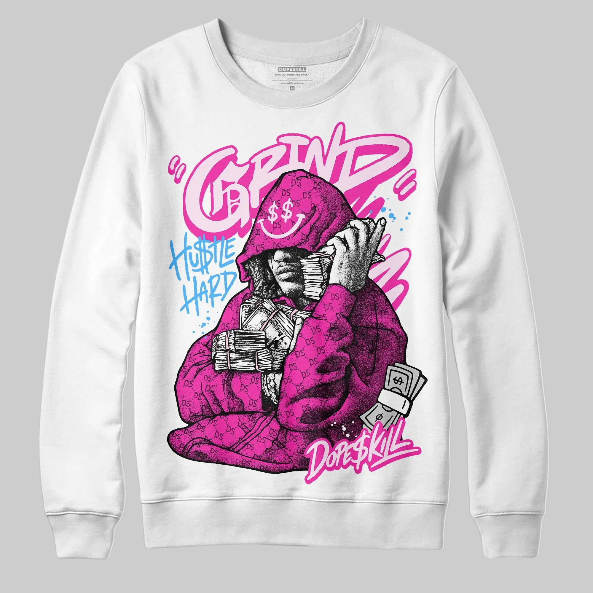 Pink 'Grind Pray' DopeSkill Graphic Sweatshirt sold by DopeSkill