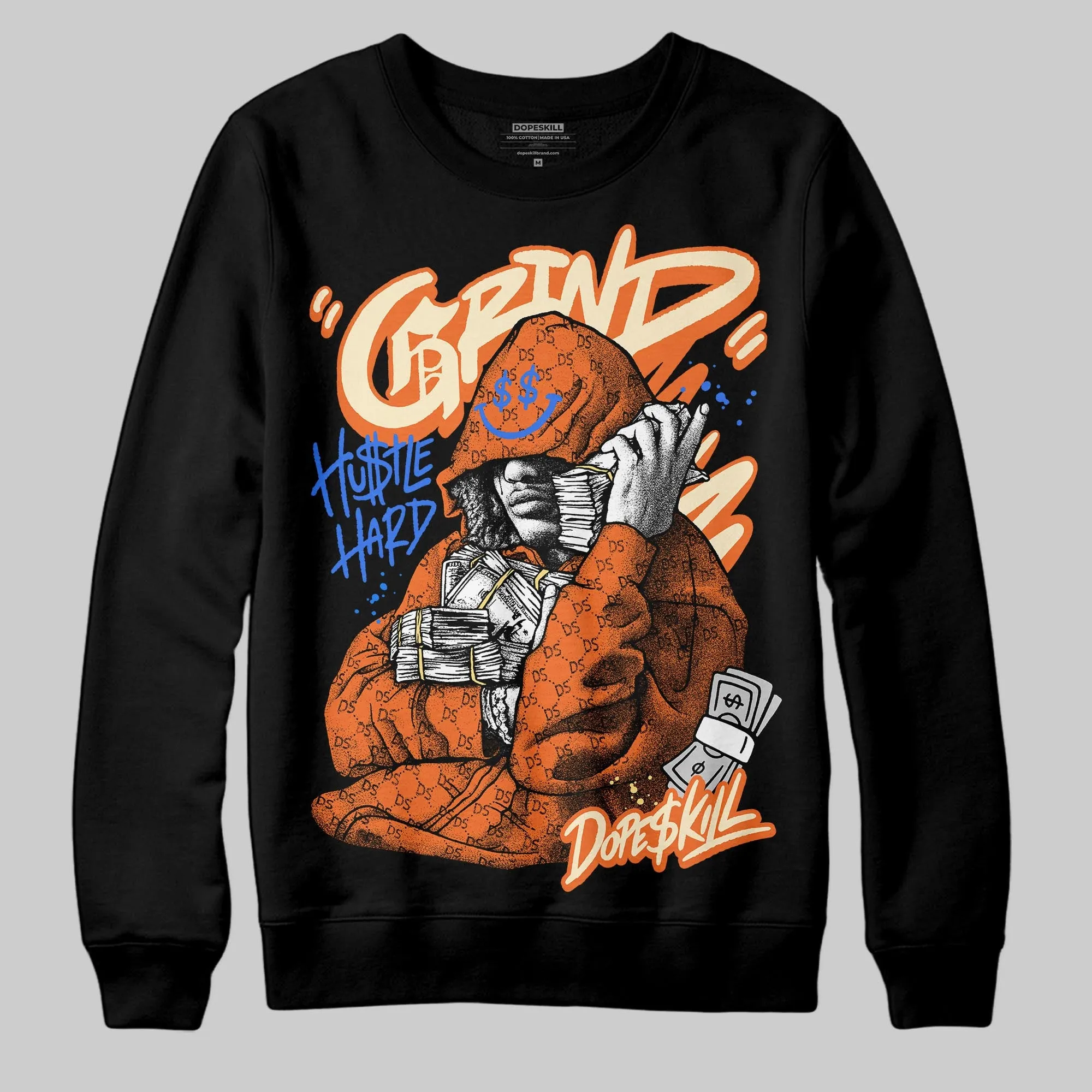Orange 'Grind Pray' DopeSkill Graphic Sweatshirt sold by DopeSkill product image thumbnail 2