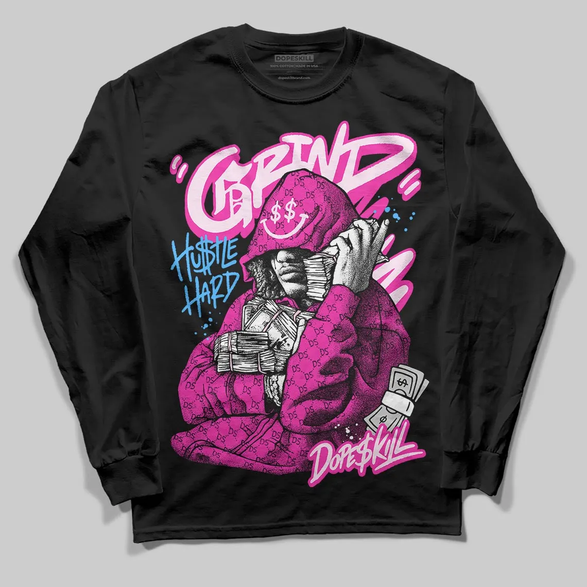 Pink 'Grind Pray' DopeSkill Graphic Long Sleeve T-Shirt sold by DopeSkill product image thumbnail 2