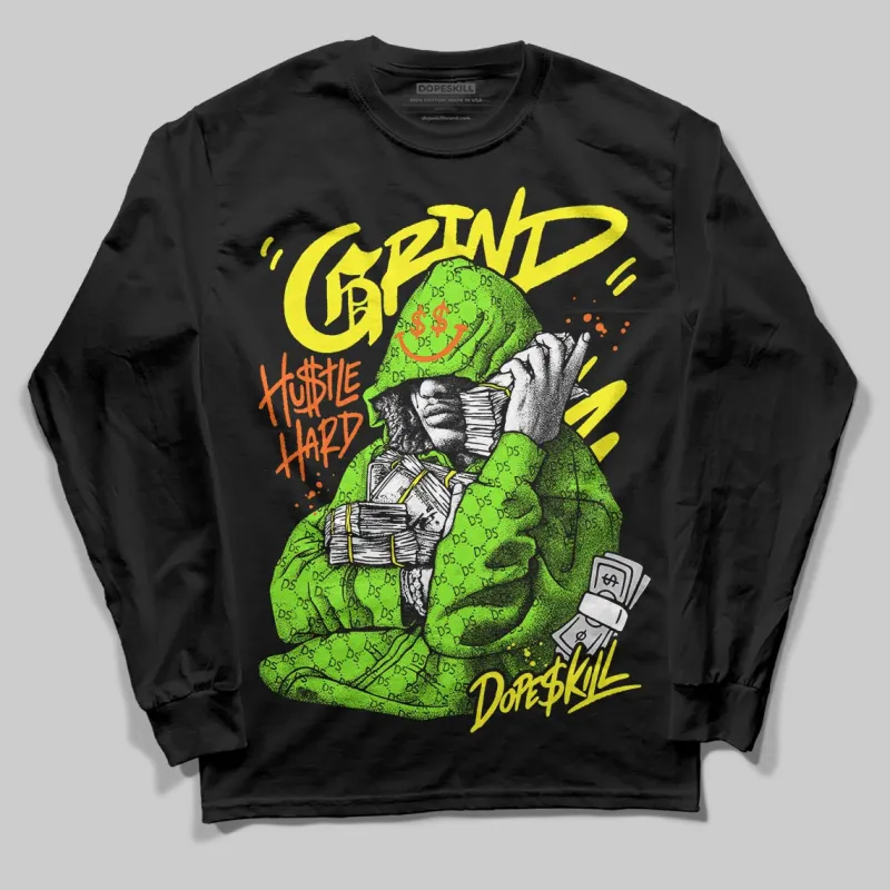 Neon Green 'Grind Pray' DopeSkill Graphic Long Sleeve T-Shirt sold by DopeSkill