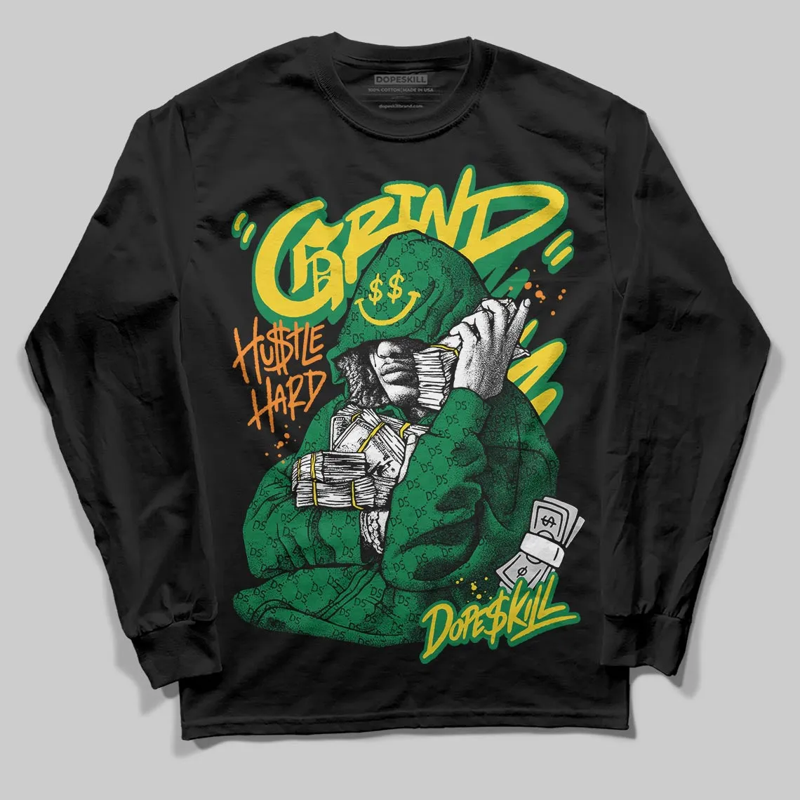 Green 'Grind Pray' DopeSkill Graphic Long Sleeve T-Shirt sold by DopeSkill product image thumbnail 2