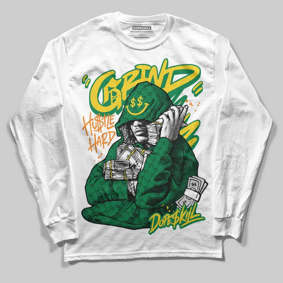 Green 'Grind Pray' DopeSkill Graphic Long Sleeve T-Shirt sold by DopeSkill