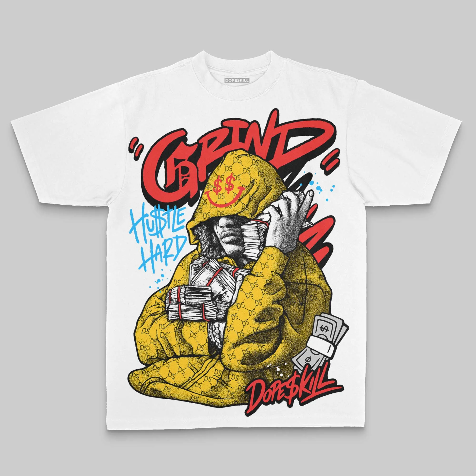 Yellow Oversize Print 'Grind Pray' DopeSkill Graphic T-shirt sold by DopeSkill product image thumbnail 2