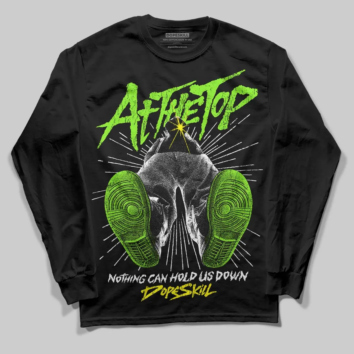 Neon Green 'Nothing Can Hold US Down' DopeSkill Graphic Long Sleeve T-Shirt sold by DopeSkill