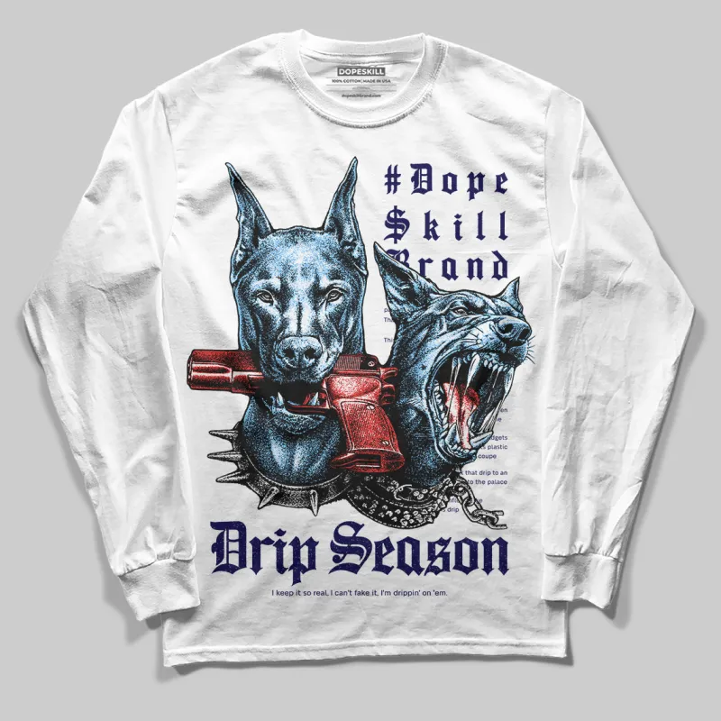 University Blue 'New Drip Season' DopeSkill Graphic Long Sleeve T-Shirt sold by DopeSkill