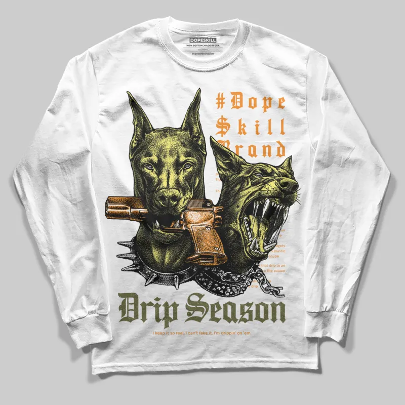 Olive 'New Drip Season' DopeSkill Graphic Long Sleeve T-Shirt sold by DopeSkill