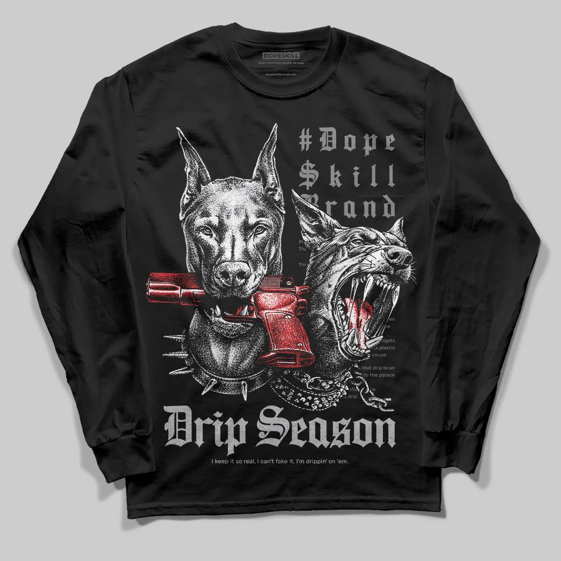 Grey 'New Drip Season' DopeSkill Graphic Long Sleeve T-Shirt sold by DopeSkill product image thumbnail 2