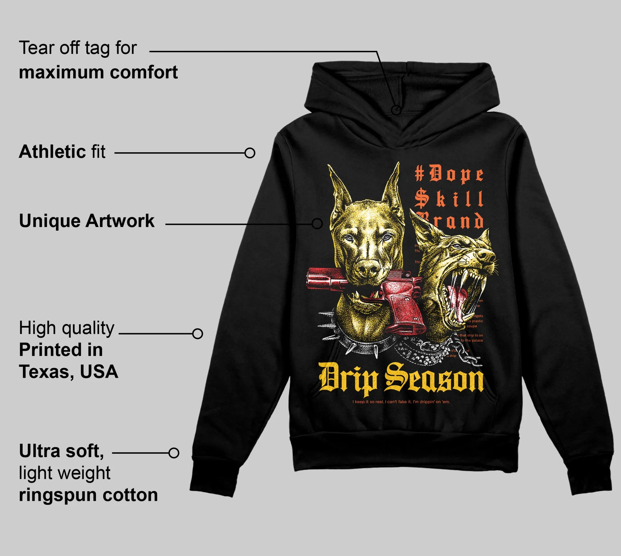 Yellow 'New Drip Season' DopeSkill Graphic Hoodie sold by DopeSkill product image thumbnail 3