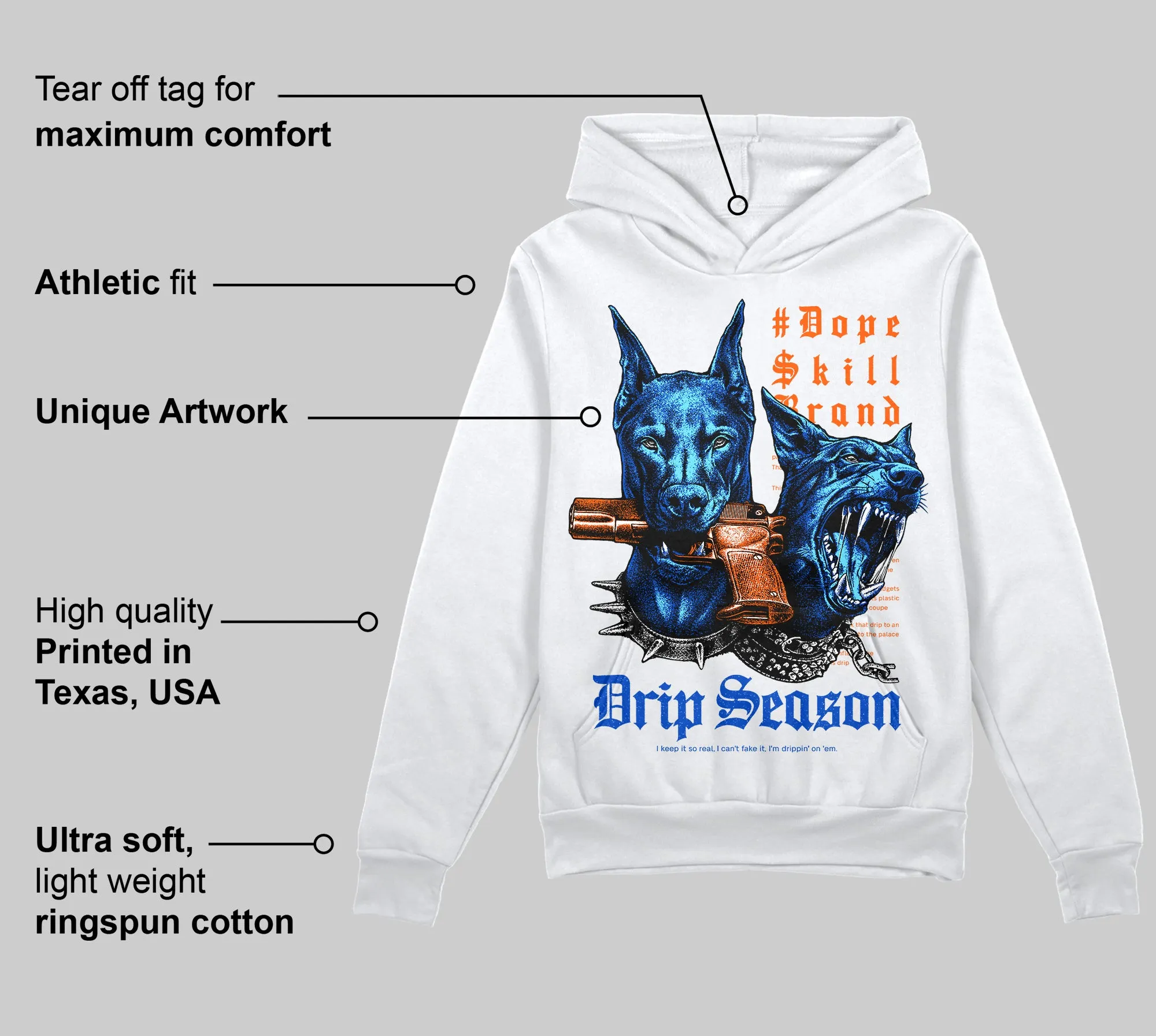 Royal Blue 'New Drip Season' DopeSkill Graphic Hoodie sold by DopeSkill product image thumbnail 3