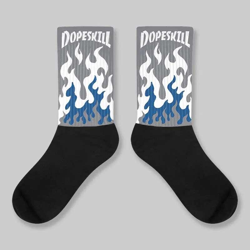 Flint Grey 9s DopeSkill Sublimated Sock FIRE Graphic sold by DopeSkill
