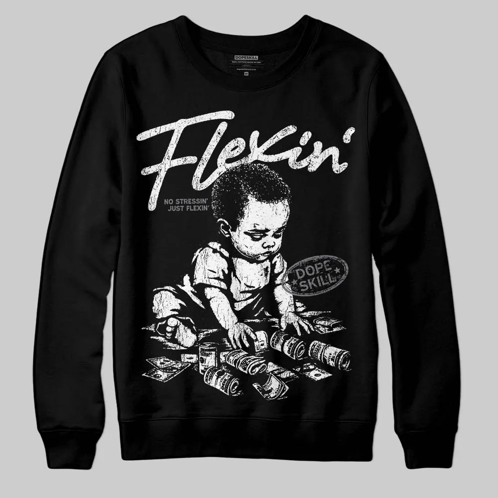 Flint Grey 9s DopeSkill Sweatshirt Flexin' Graphic sold by DopeSkill product image thumbnail 2