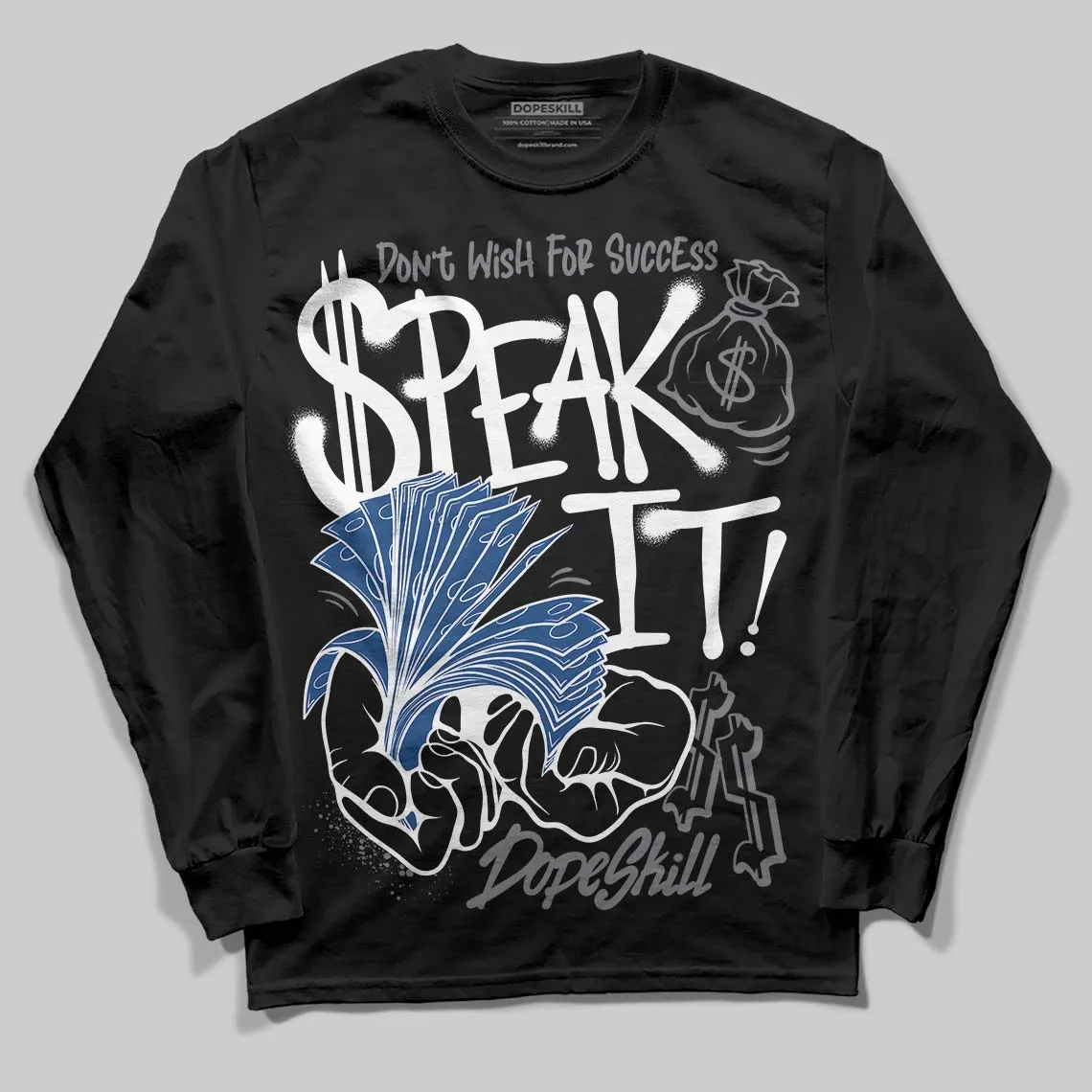 Flint Grey 9s DopeSkill Long Sleeve T-Shirt Speak It Graphic sold by DopeSkill product image thumbnail 2