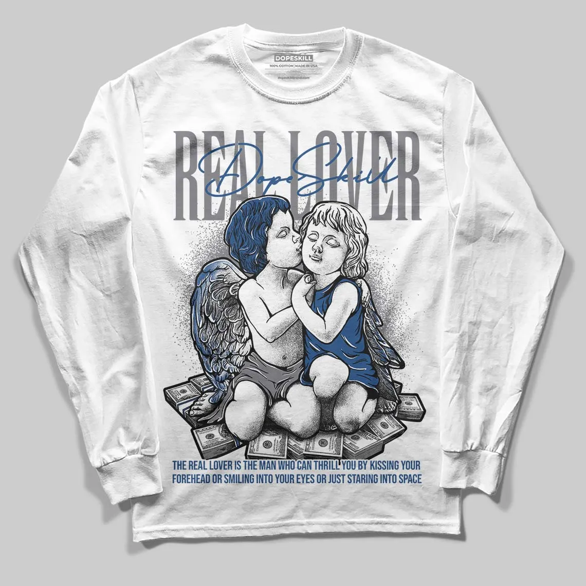 Flint Grey 9s DopeSkill Long Sleeve T-Shirt Real Lover Graphic sold by DopeSkill