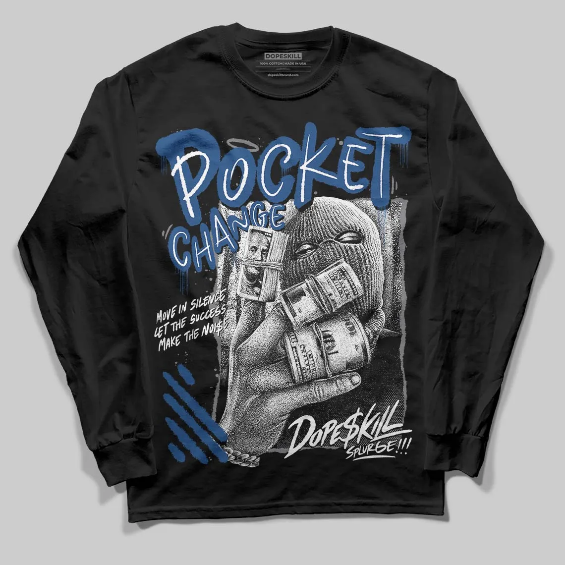 Flint Grey 9s DopeSkill Long Sleeve T-Shirt Pocket Change Graphic sold by DopeSkill product image thumbnail 2
