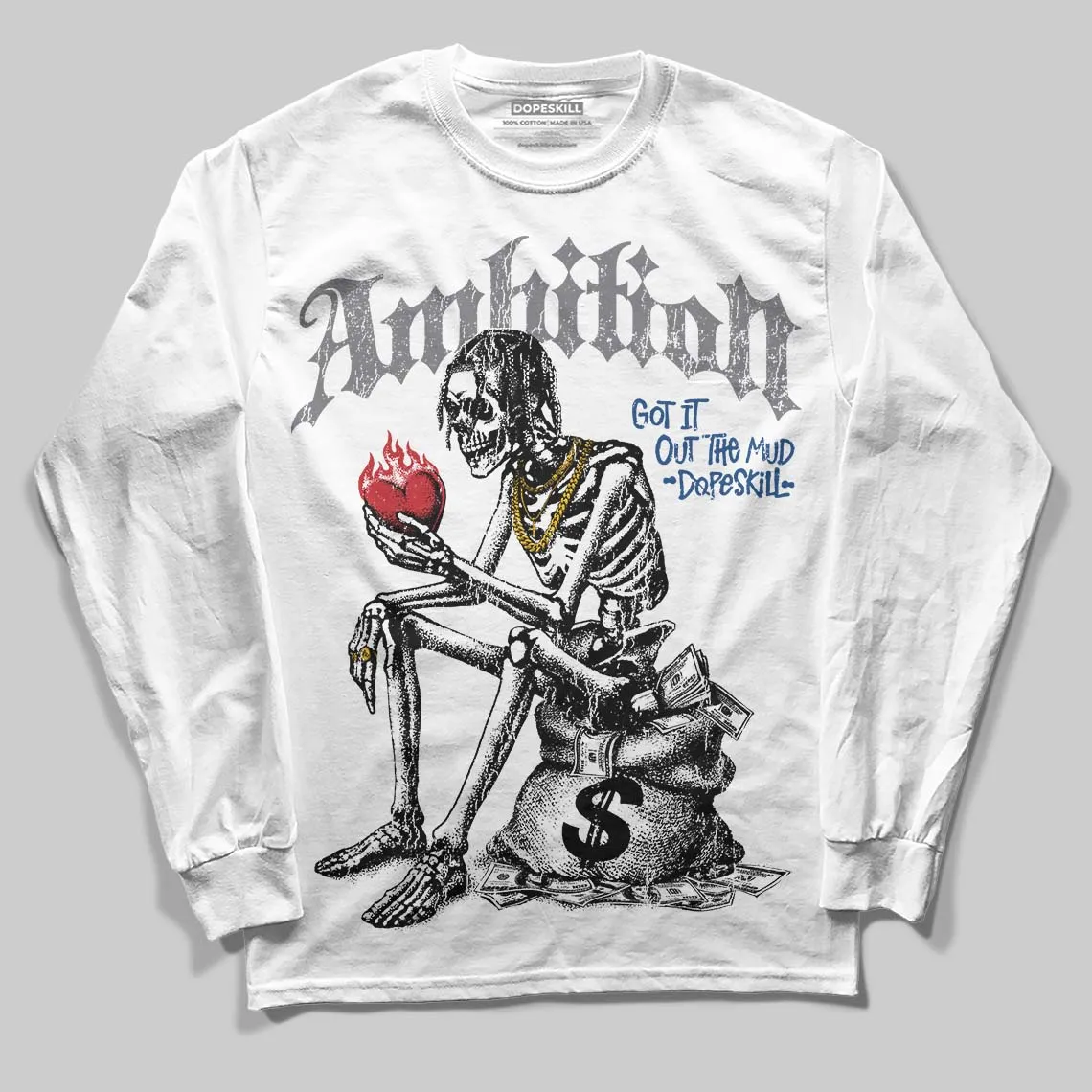 Flint Grey 9s DopeSkill Long Sleeve T-Shirt Ambition Graphic sold by DopeSkill