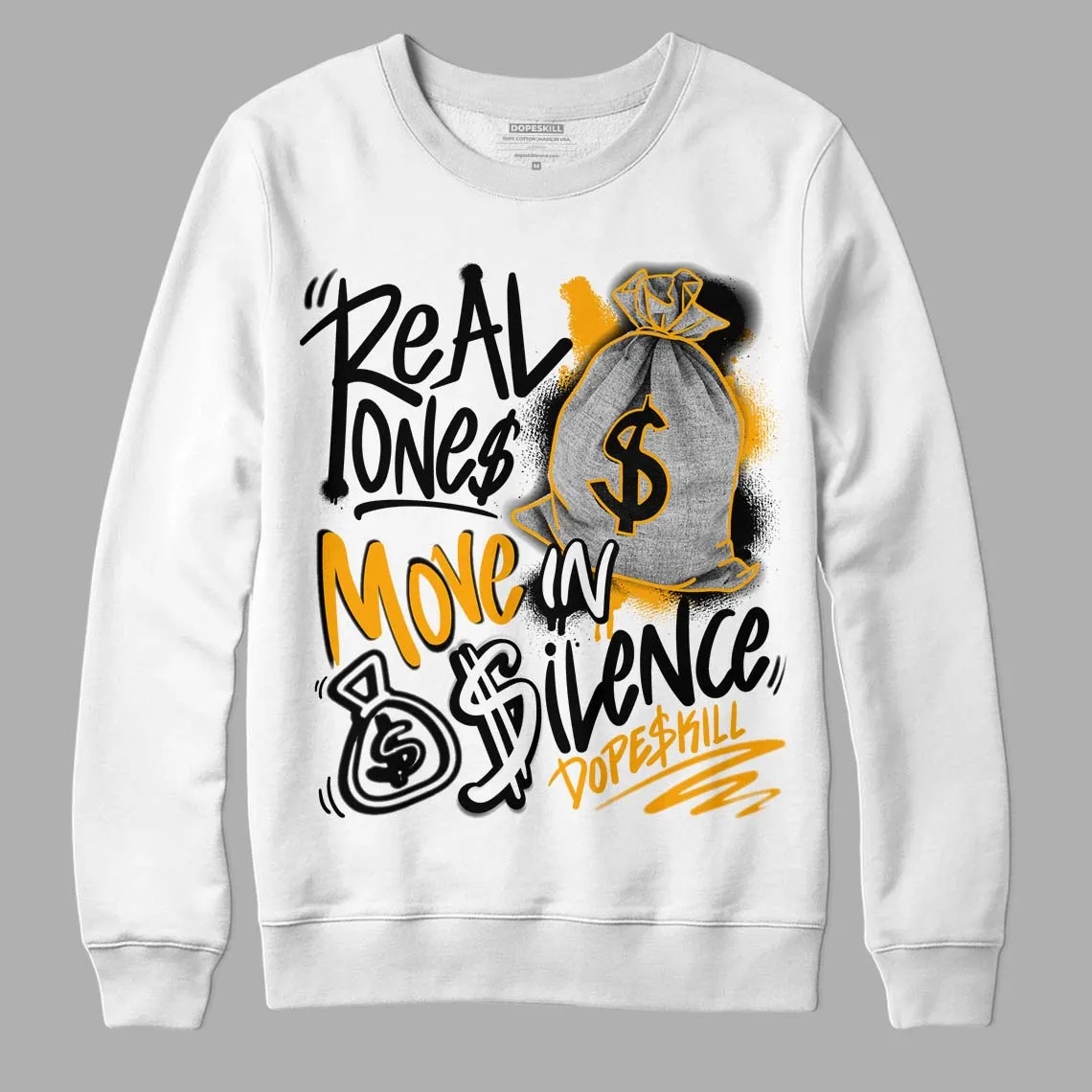 Black Taxi 12s DopeSkill Sweatshirt Real Ones Move In Silence Graphic sold by DopeSkill product image thumbnail 2