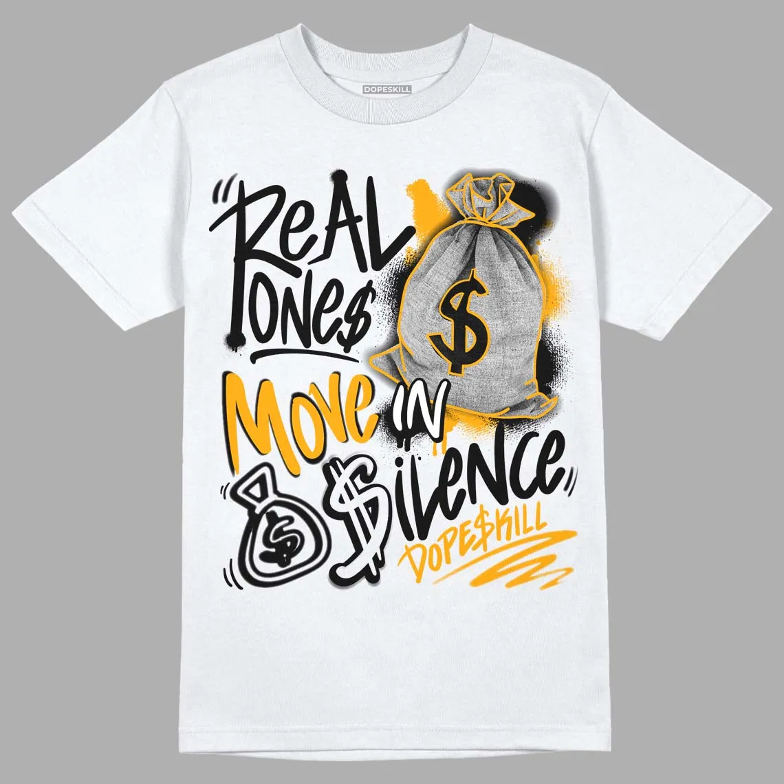 Black Taxi 12s DopeSkill T-Shirt Real Ones Move In Silence Graphic sold by DopeSkill product image thumbnail 2