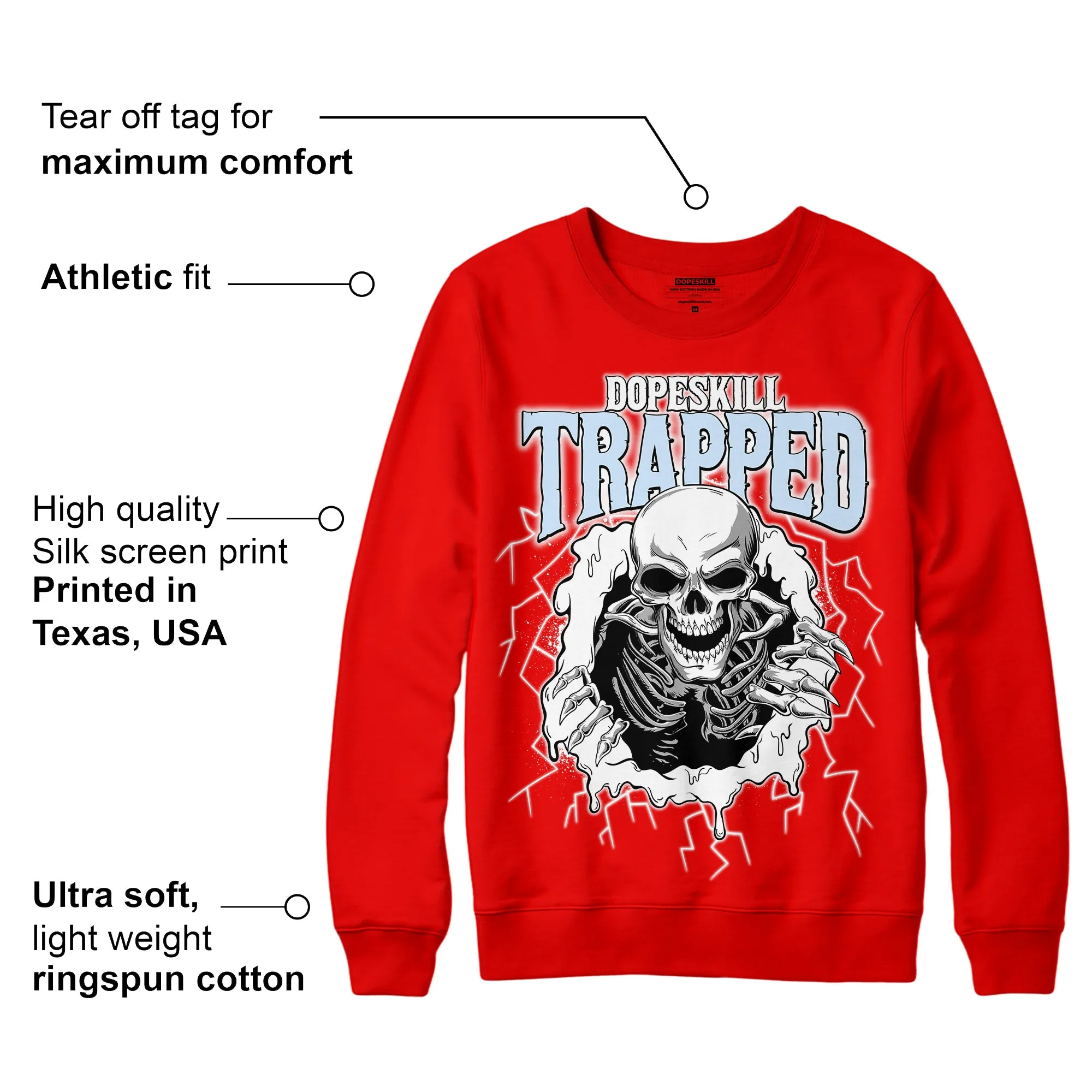 Cherry 11s DopeSkill Varsity Red Sweatshirt Trapped Halloween Graphic sold by DopeSkill product image thumbnail 2