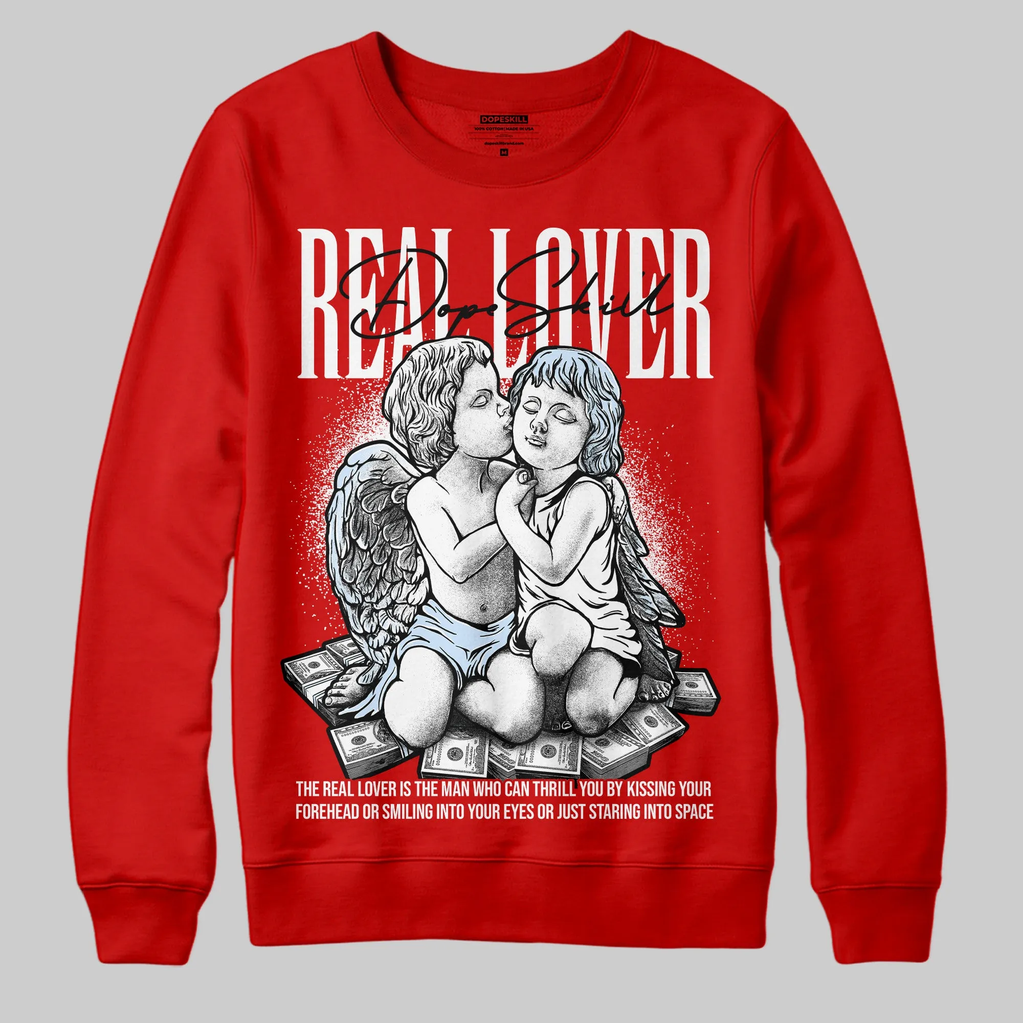 Cherry 11s DopeSkill Varsity Red Sweatshirt Real Lover Graphic sold by DopeSkill