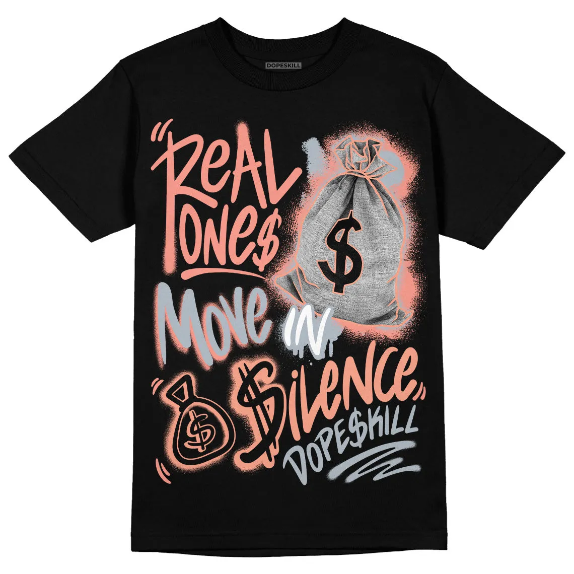 Crimson Bliss 5s DopeSkill T-Shirt Real Ones Move In Silence Graphic sold by DopeSkill product image thumbnail 2