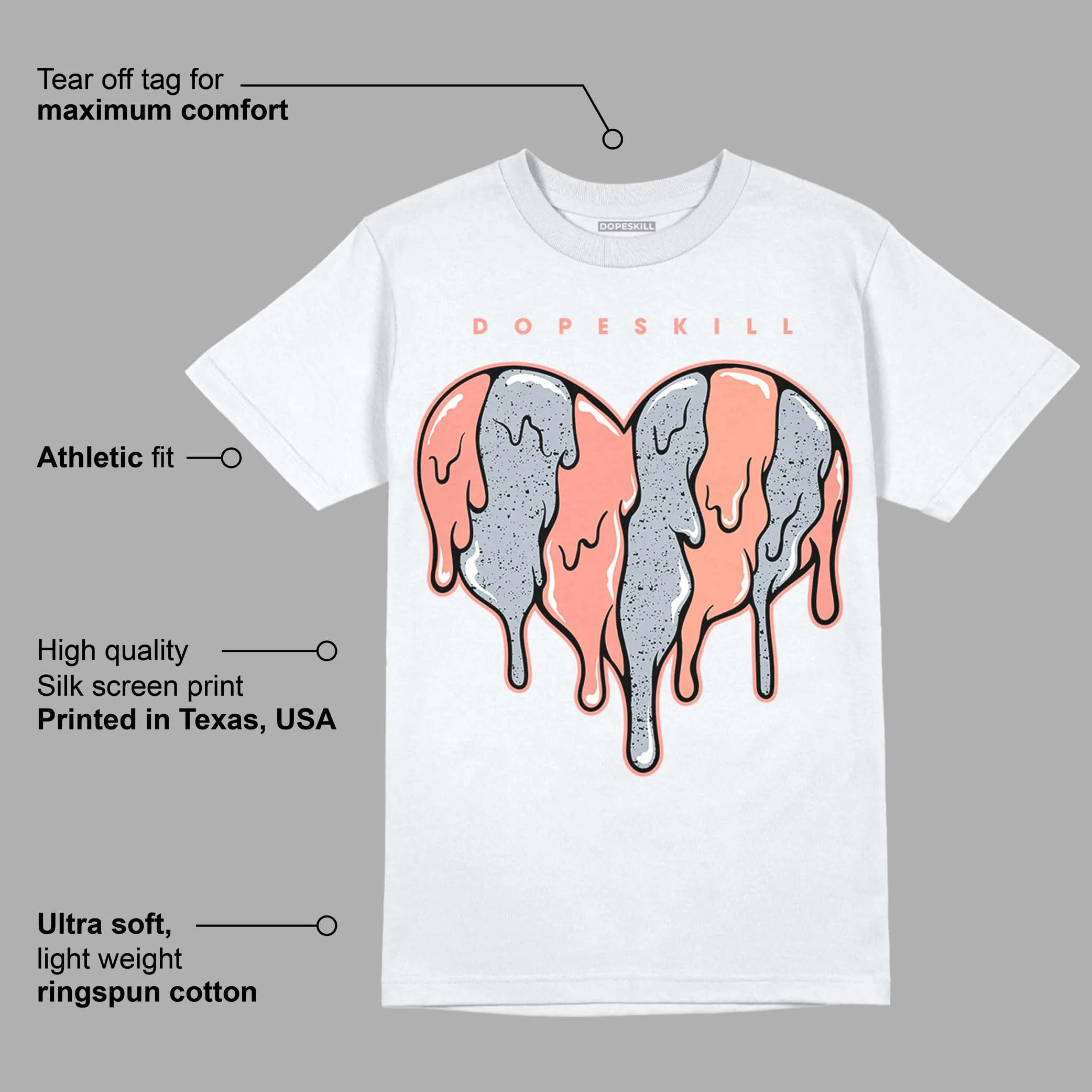 Crimson Bliss 5s DopeSkill T-Shirt Slime Drip Heart Graphic sold by DopeSkill product image thumbnail 3