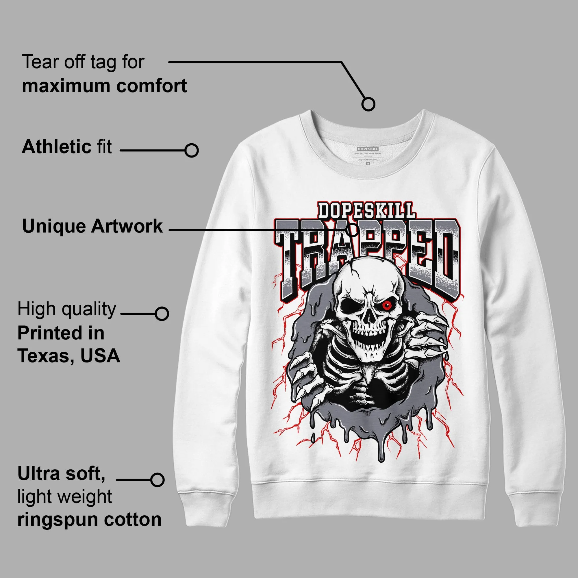 Fire Red 9s DopeSkill Sweatshirt Trapped Halloween Graphic sold by DopeSkill product image thumbnail 3