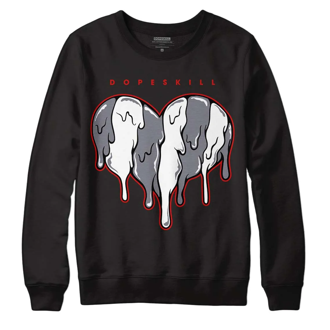 Fire Red 9s DopeSkill Sweatshirt Slime Drip Heart Graphic sold by DopeSkill product image thumbnail 2
