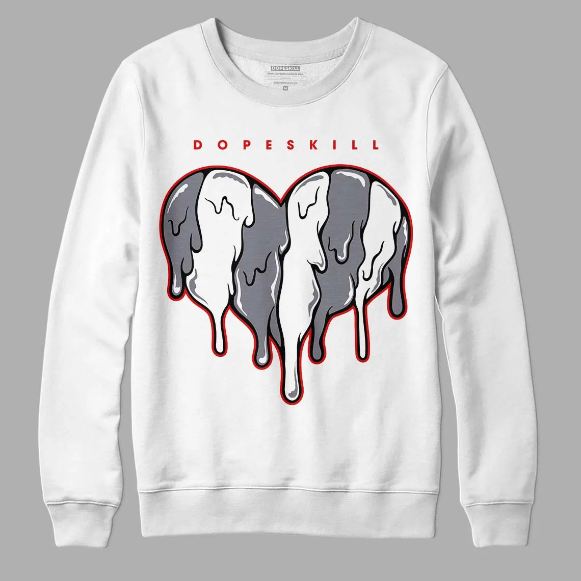 Fire Red 9s DopeSkill Sweatshirt Slime Drip Heart Graphic sold by DopeSkill