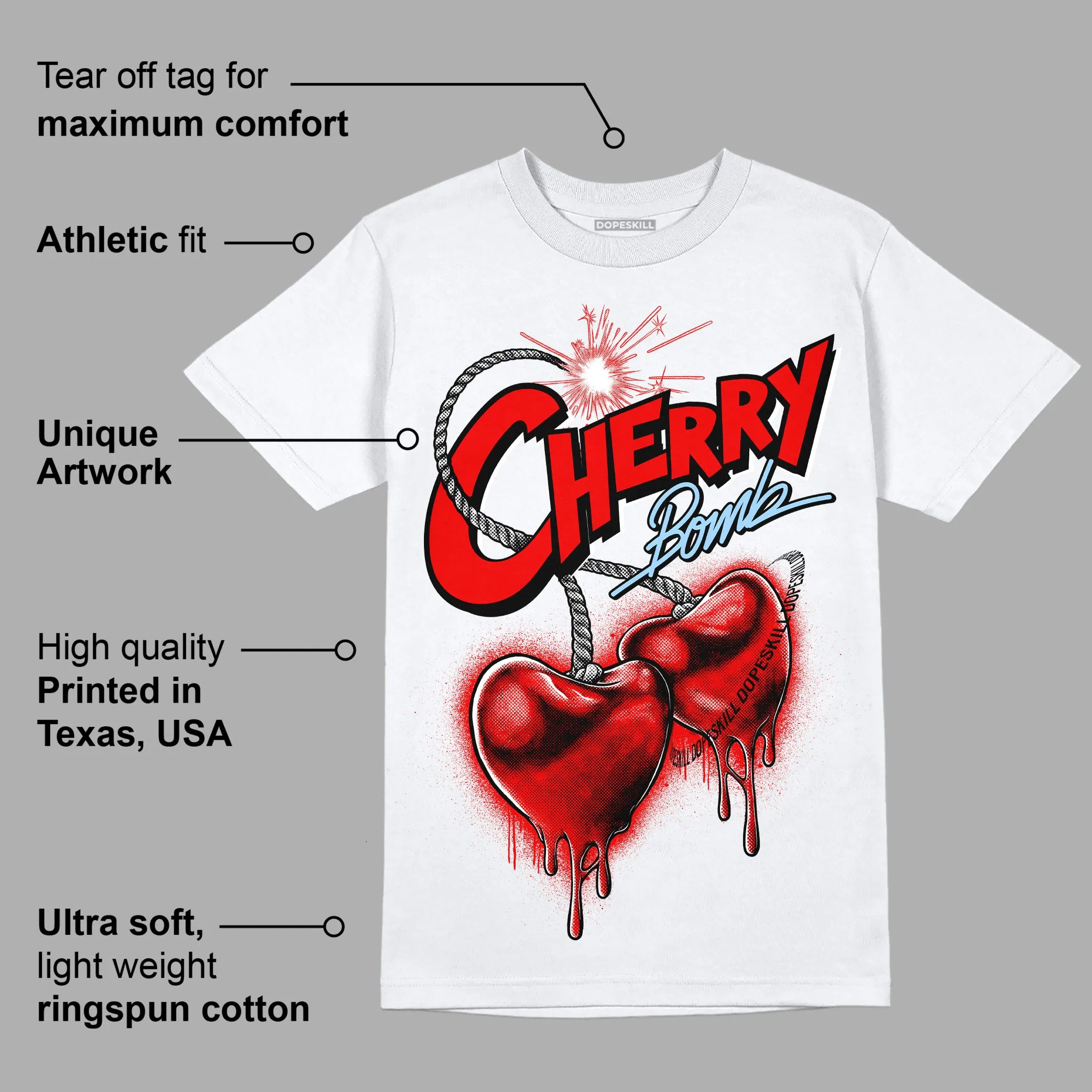 Cherry 11s DopeSkill T-Shirt Cherry Bomb Graphic sold by DopeSkill product image thumbnail 3