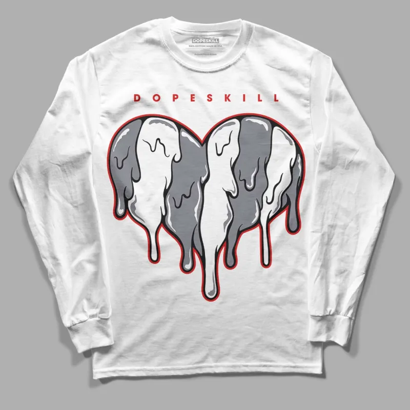 Fire Red 9s DopeSkill Long Sleeve T-Shirt Slime Drip Heart Graphic sold by DopeSkill
