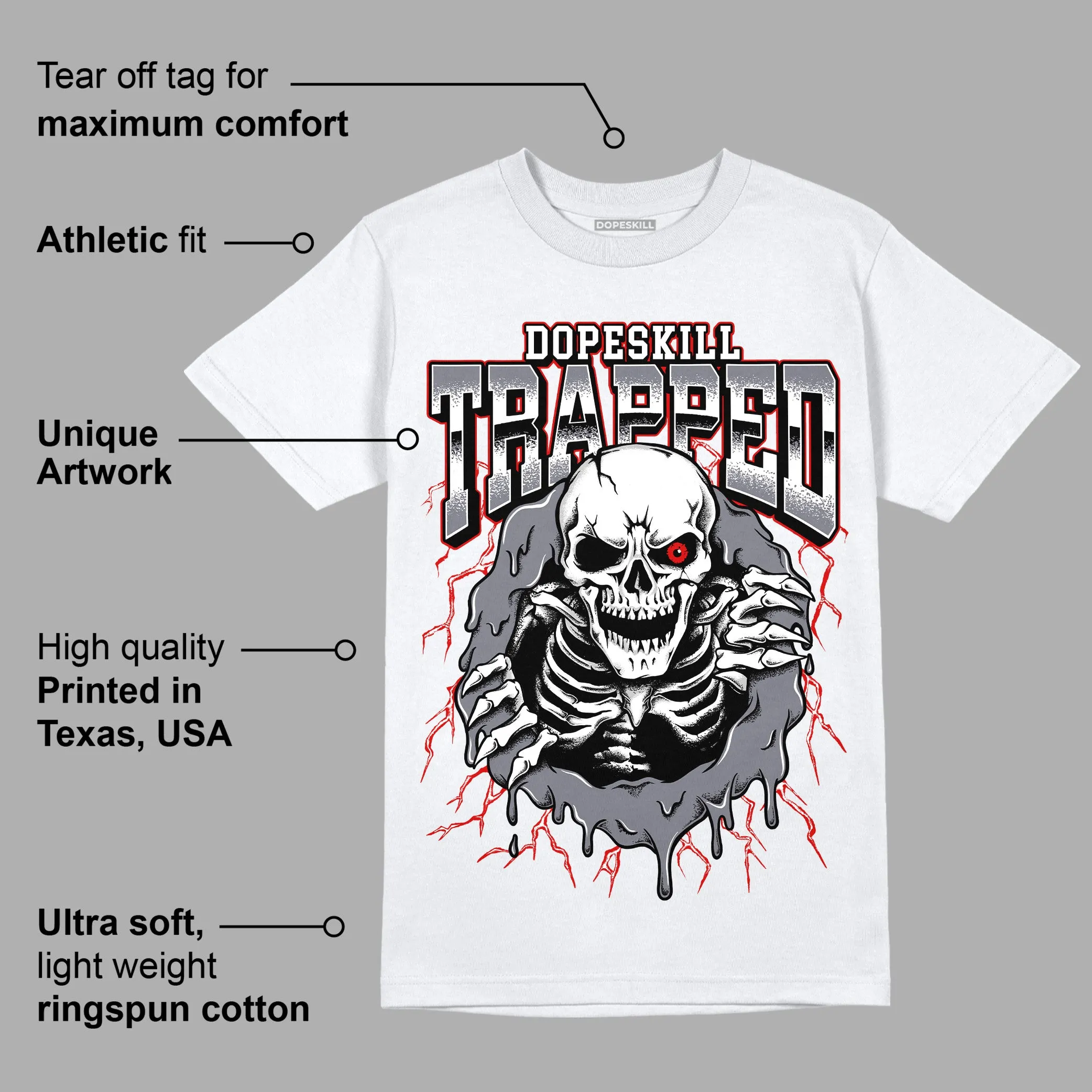 Fire Red 9s DopeSkill T-Shirt Trapped Halloween Graphic sold by DopeSkill product image thumbnail 3