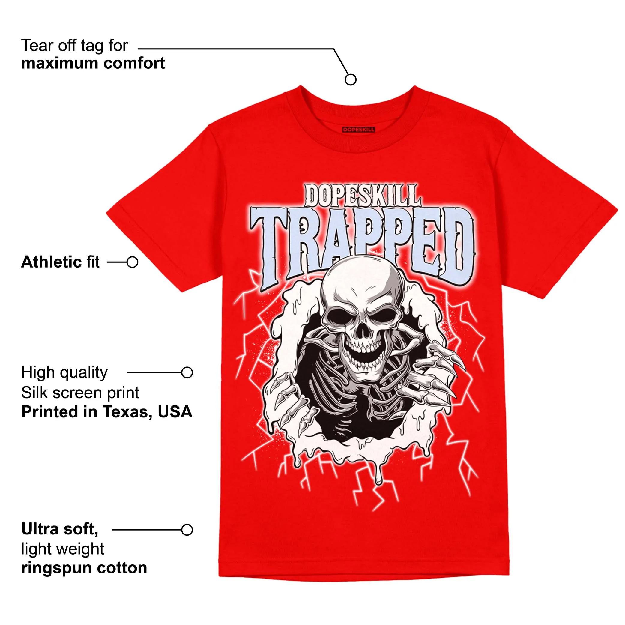 Cherry 11s DopeSkill Varsity Red T-shirt Trapped Halloween Graphic sold by DopeSkill product image thumbnail 2